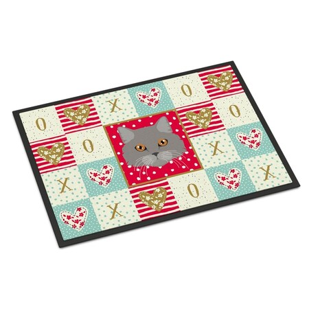 Carolines Treasures 18 x 27 in. Brazilian Longhair Cat Love Indoor or Outdoor Mat CK5093MAT